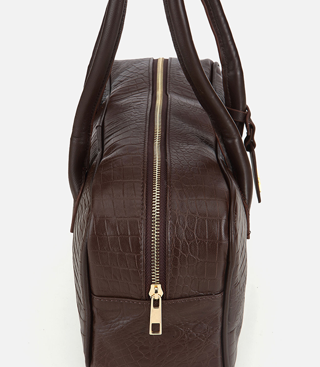 Kadın Deri Kahverengi Bowling Omuz Çantası