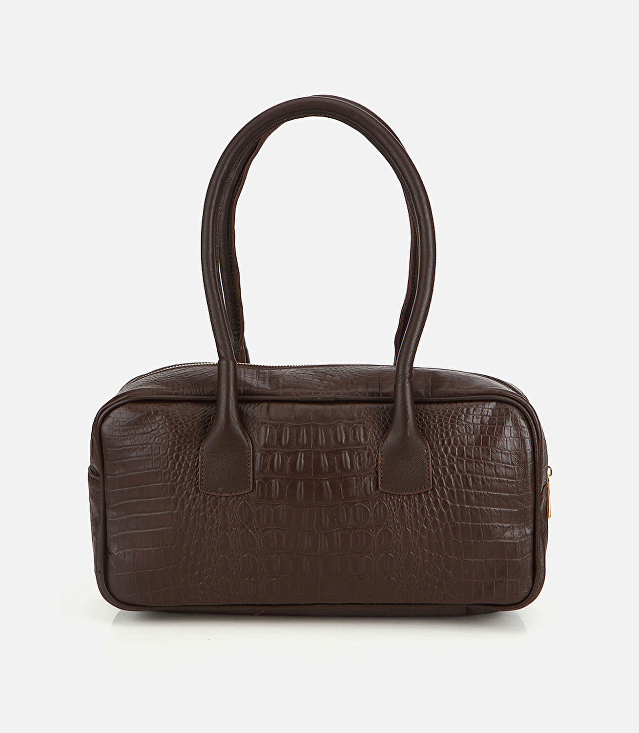 Kadın Deri Kahverengi Bowling Omuz Çantası