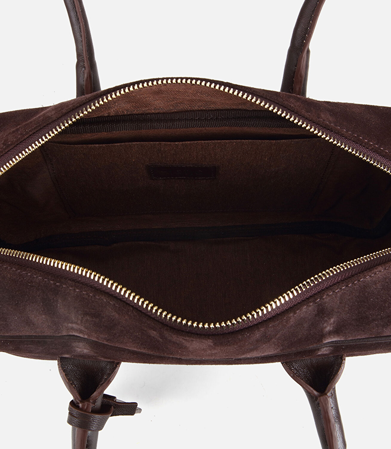 Kadın Süet Deri Kahverengi Bowling Omuz Çantası