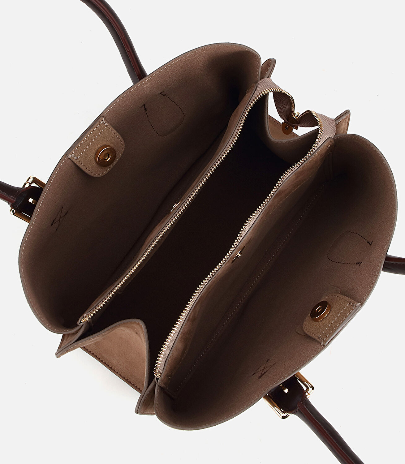 Kadın Süet Vizon Kemer Detaylı Omuz Çantası