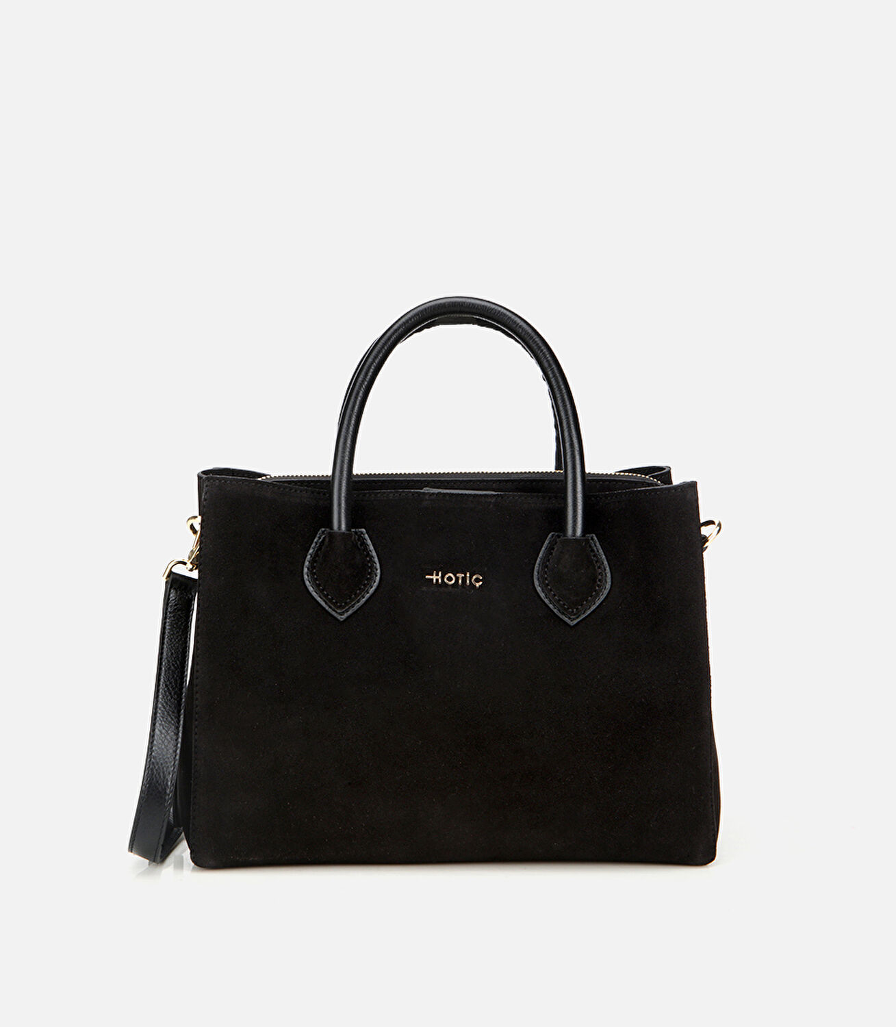 Kadın Süet Deri Siyah Tote Çanta