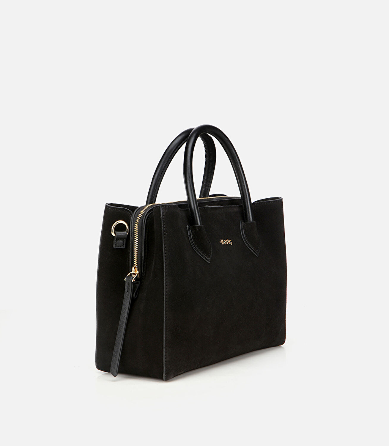 Kadın Süet Deri Siyah Tote Çanta