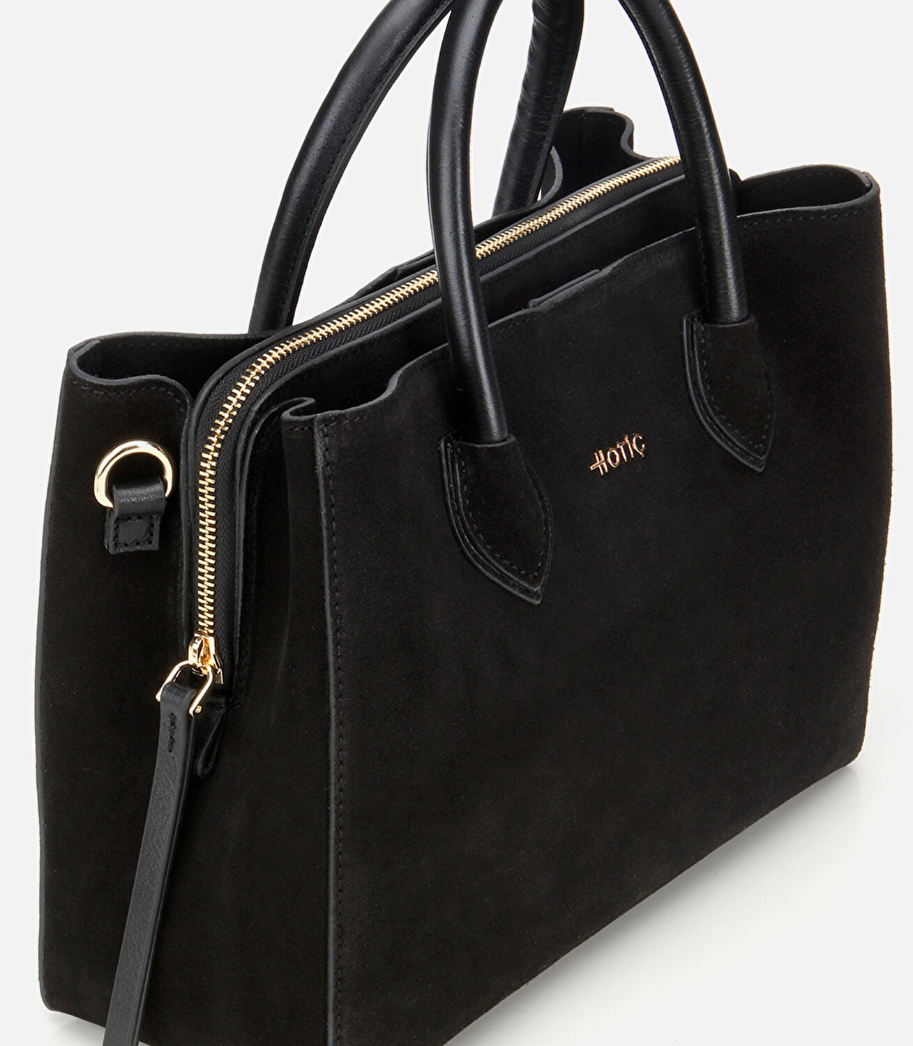 Kadın Süet Deri Siyah Tote Çanta