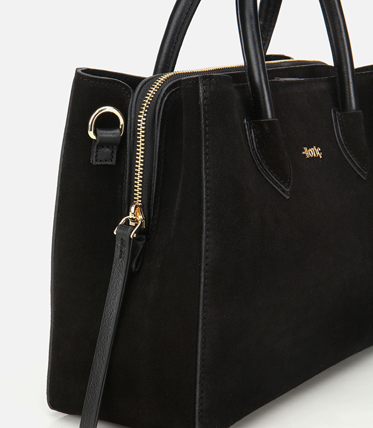 Kadın Süet Deri Siyah Tote Çanta