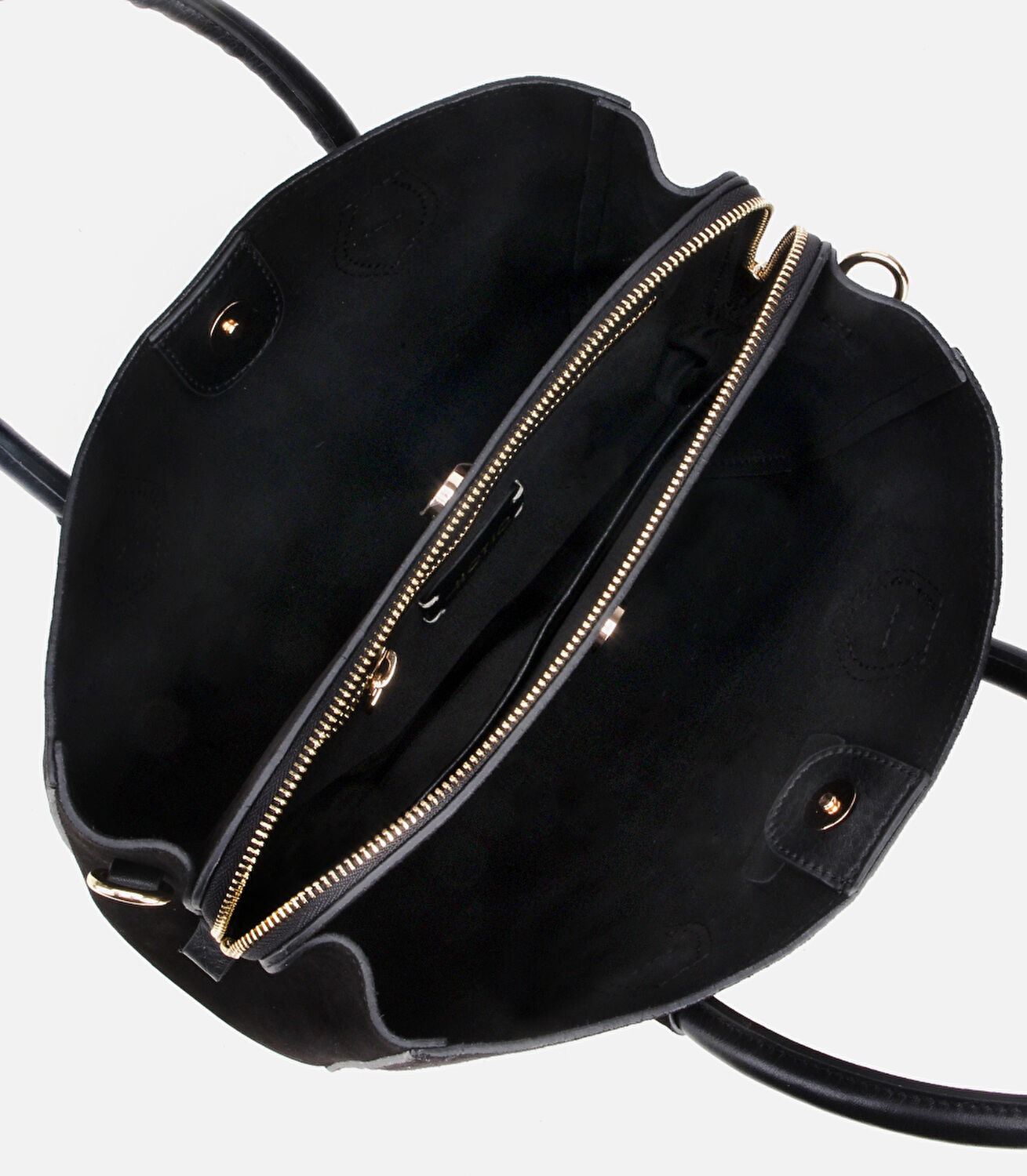 Kadın Süet Deri Siyah Tote Çanta