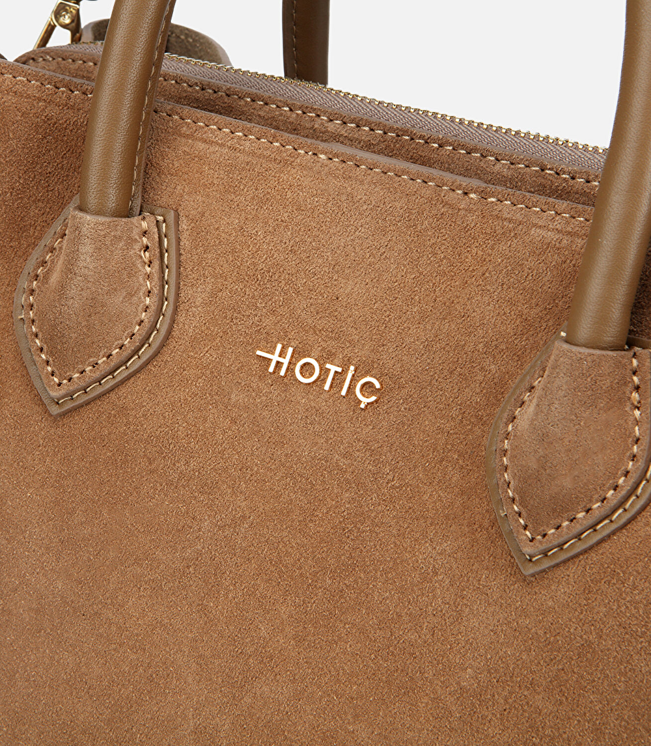 Kadın Süet Deri Bej Tote Çanta