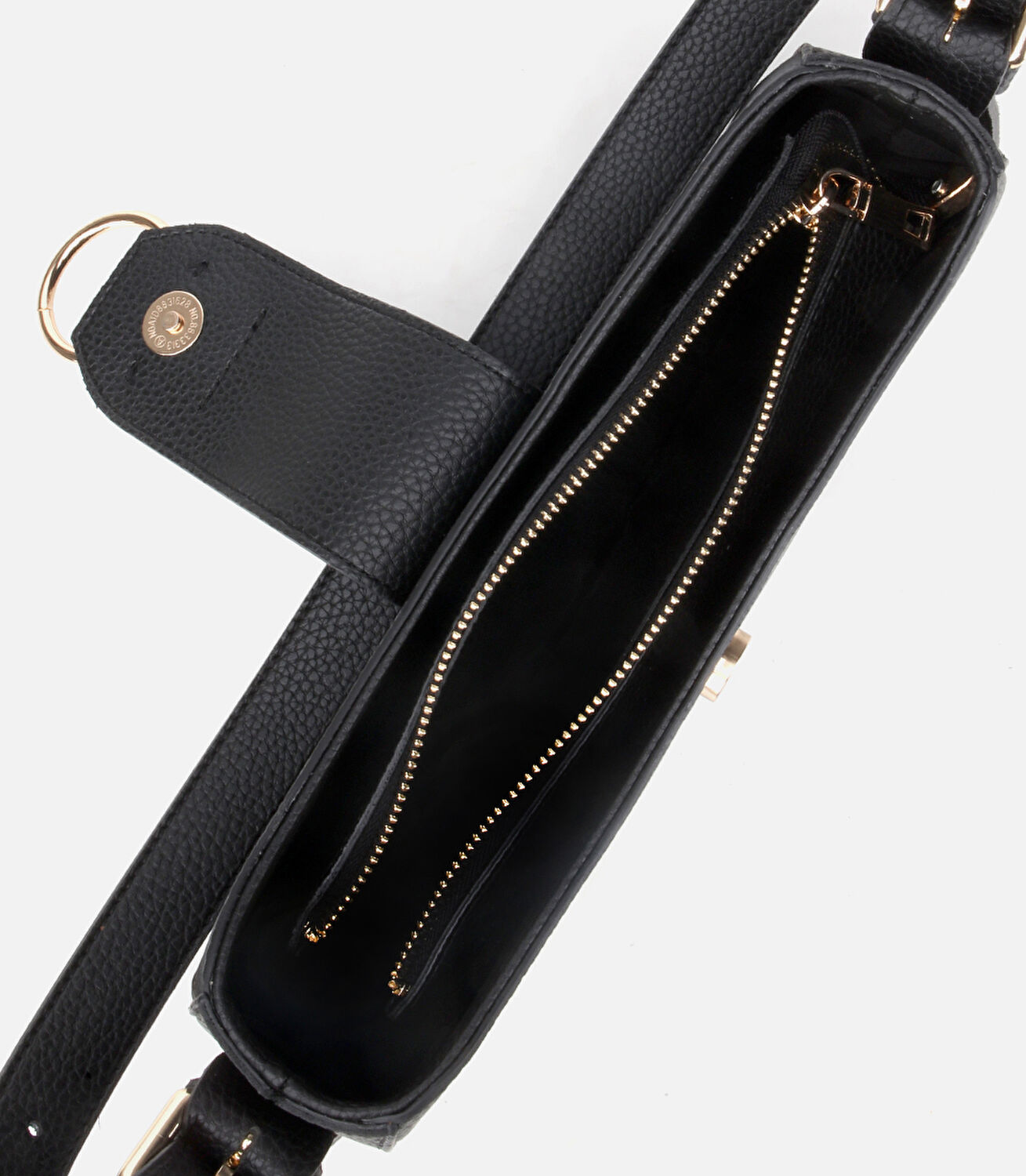 Kadın Siyah Kilit Detaylı Omuz Çantası