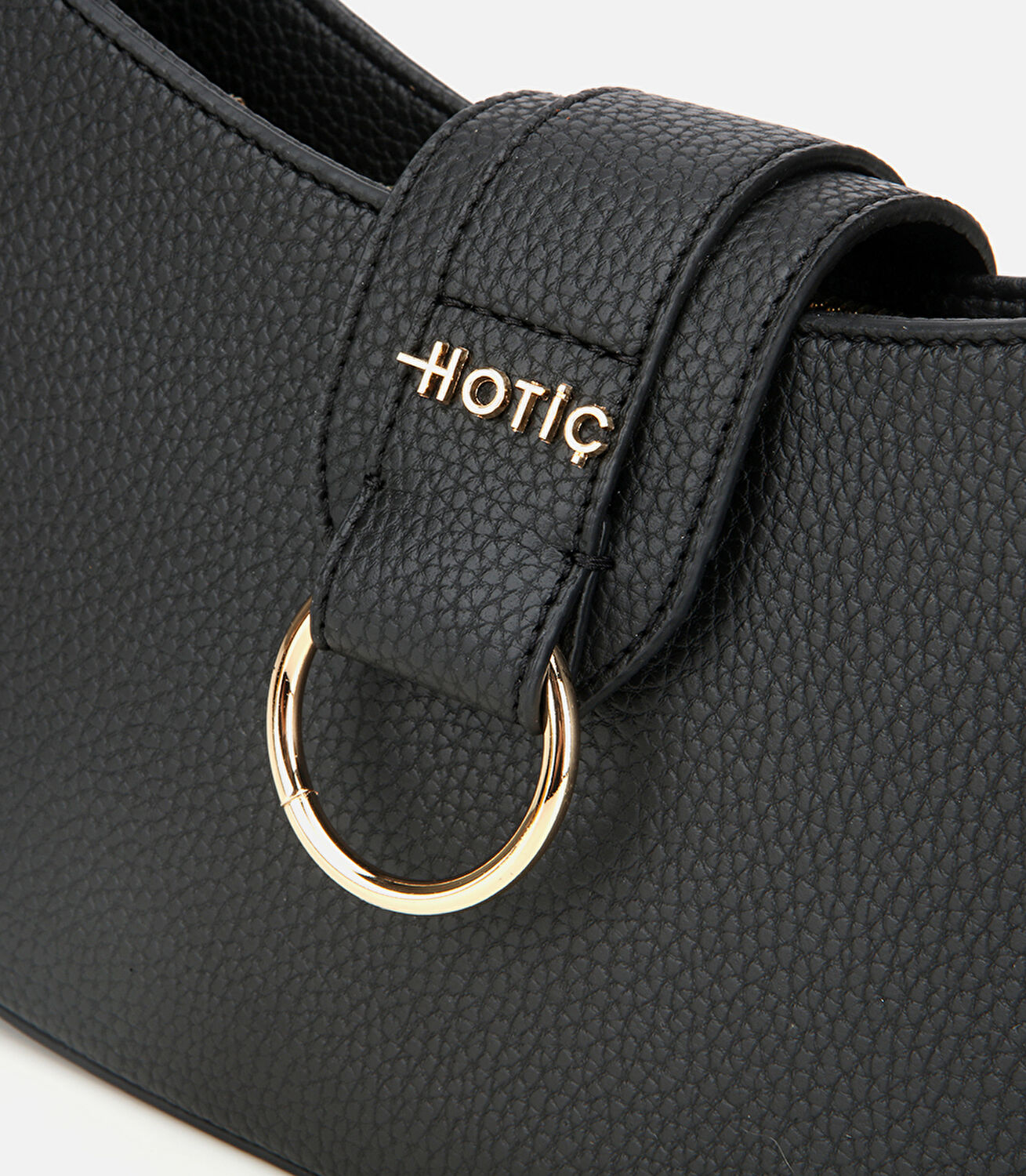 Kadın Siyah Kilit Detaylı Omuz Çantası