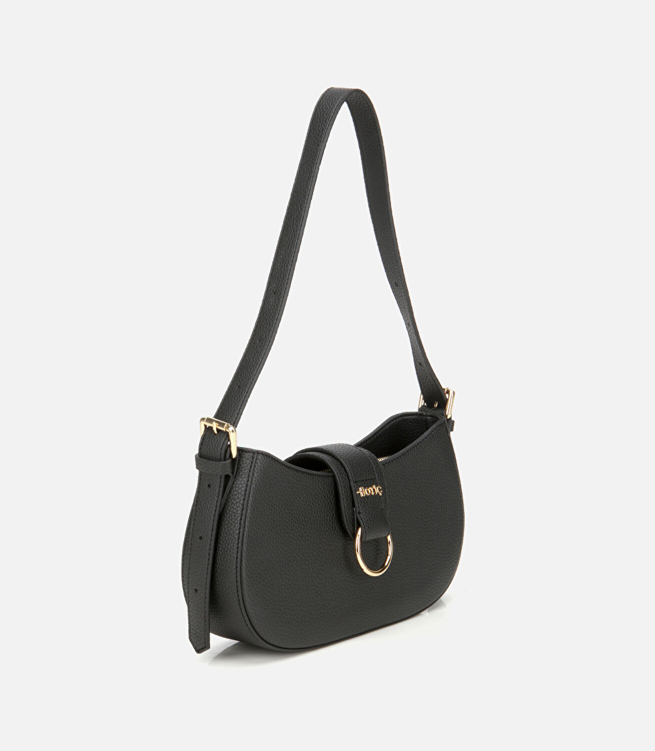 Kadın Siyah Kilit Detaylı Omuz Çantası