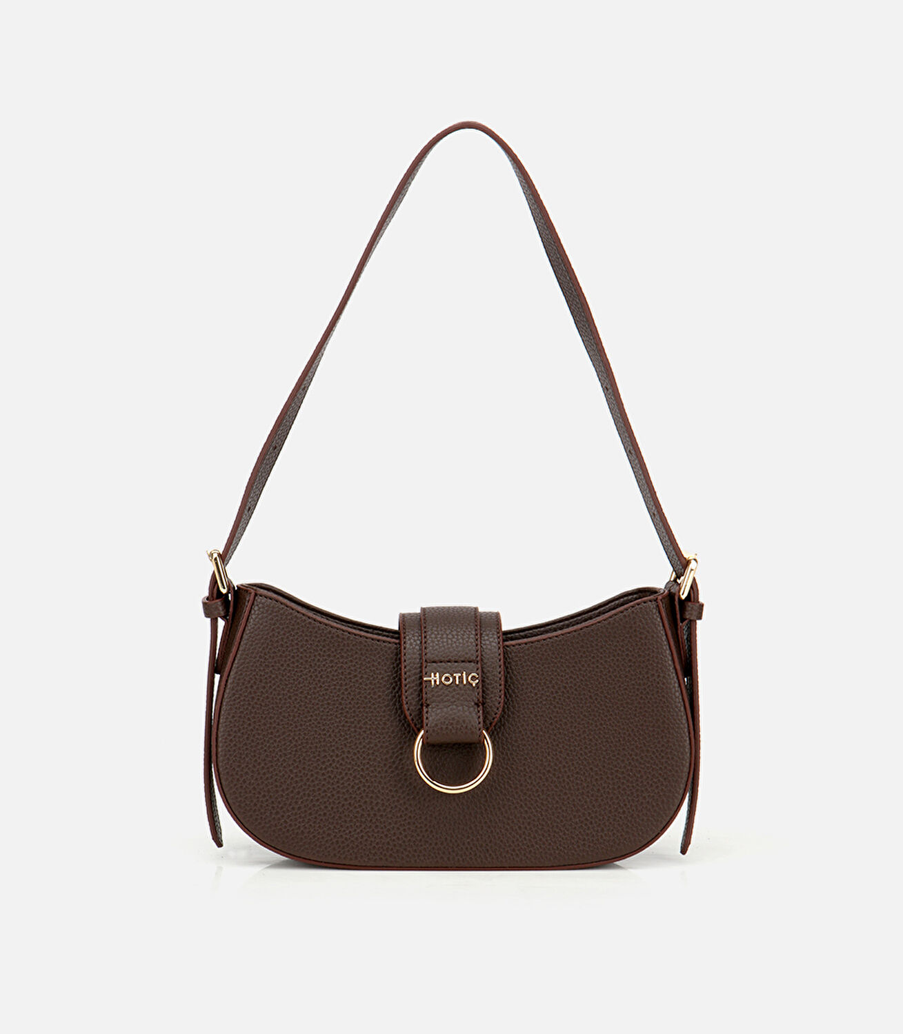 Kadın Kahverengi Kilit Detaylı Omuz Çantası