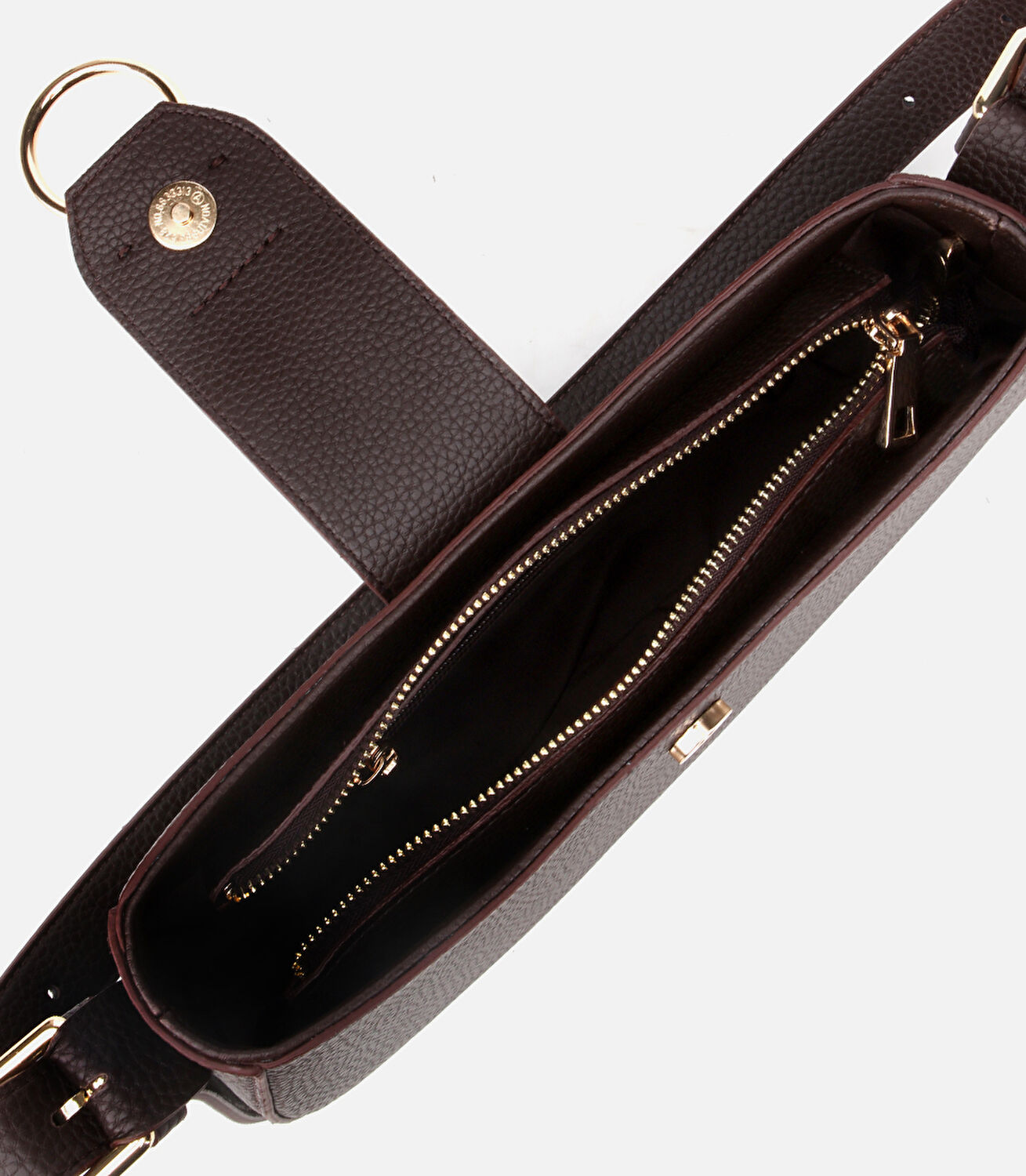 Kadın Kahverengi Kilit Detaylı Omuz Çantası