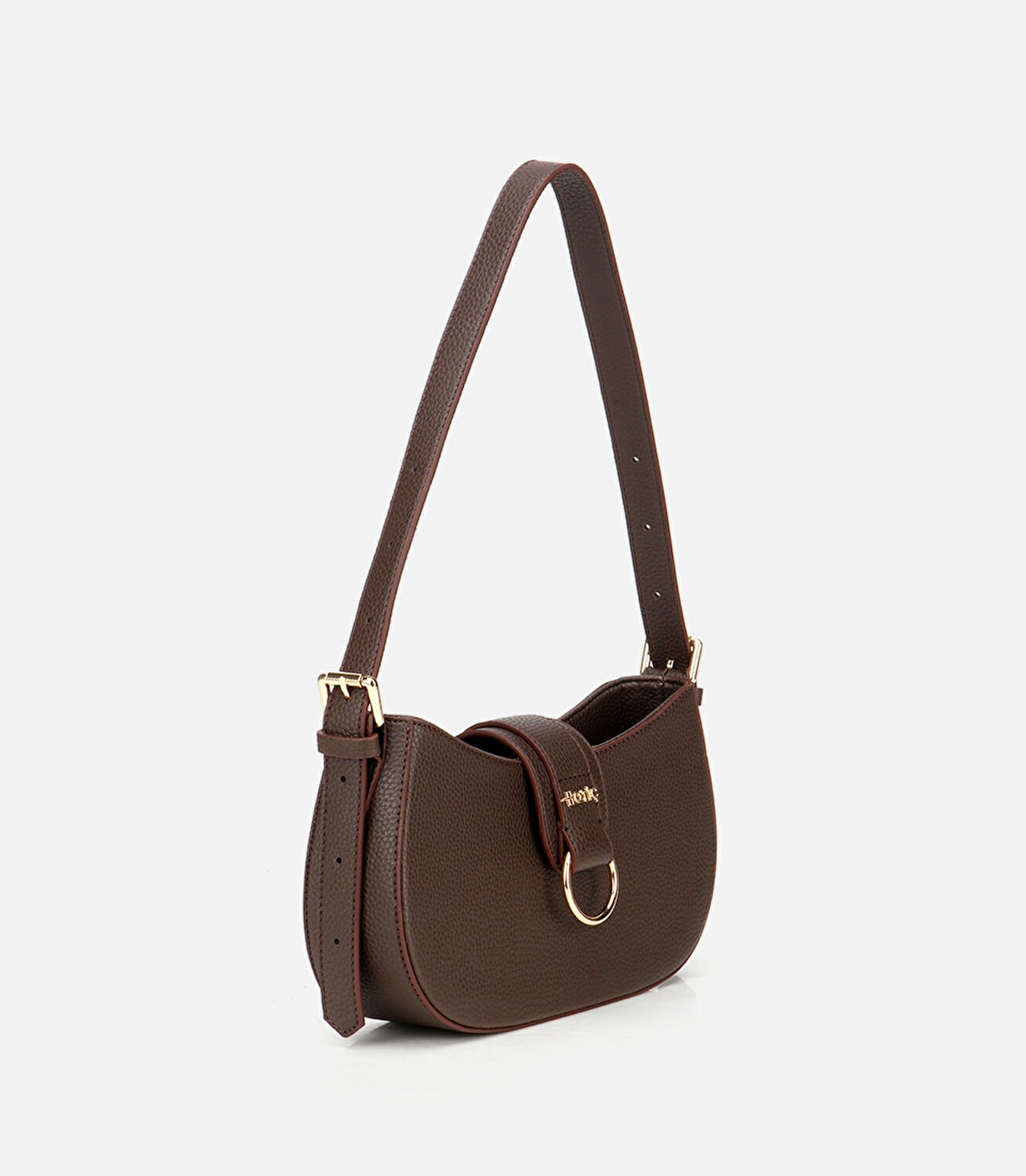 Kadın Kahverengi Kilit Detaylı Omuz Çantası