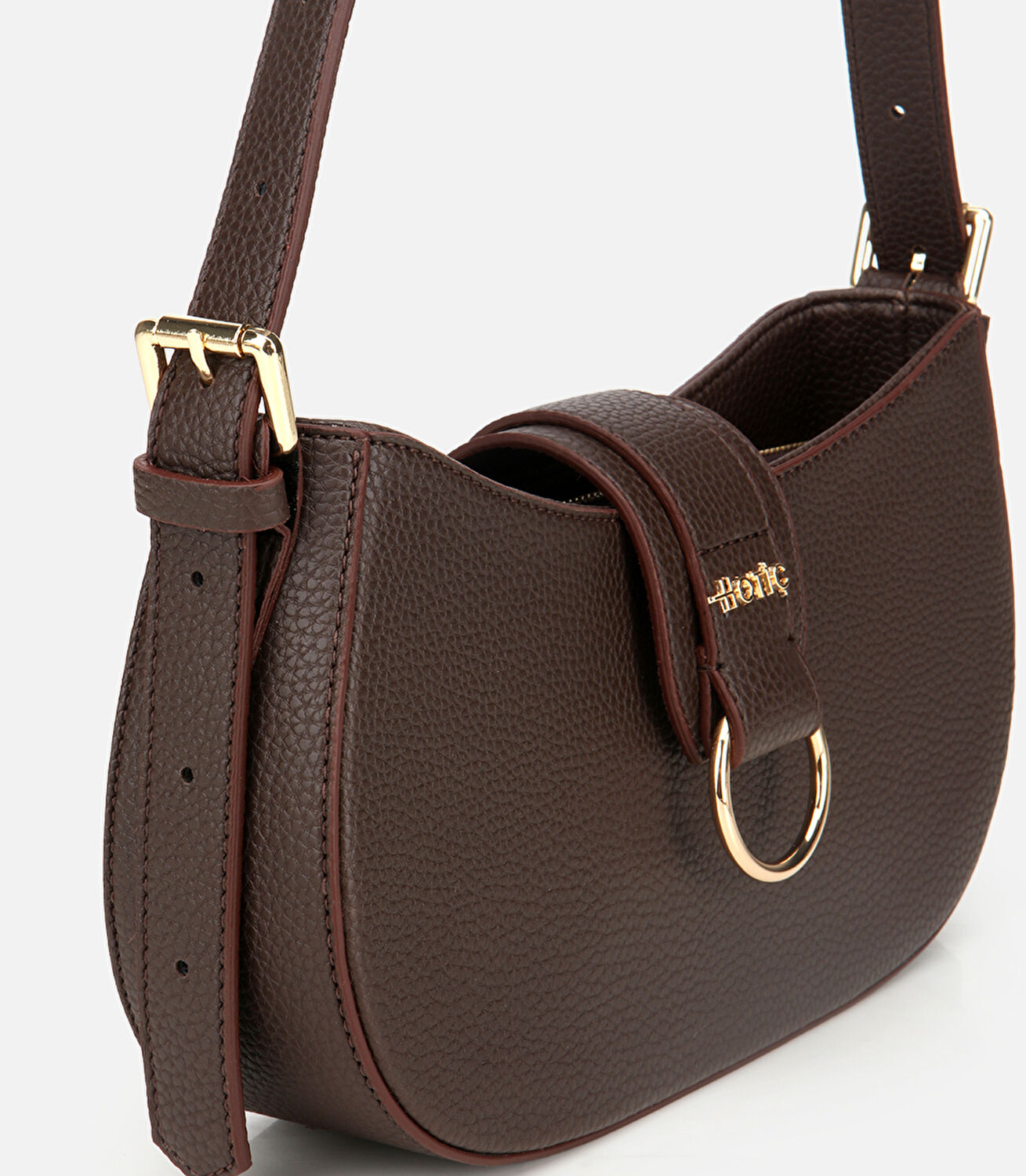 Kadın Kahverengi Kilit Detaylı Omuz Çantası