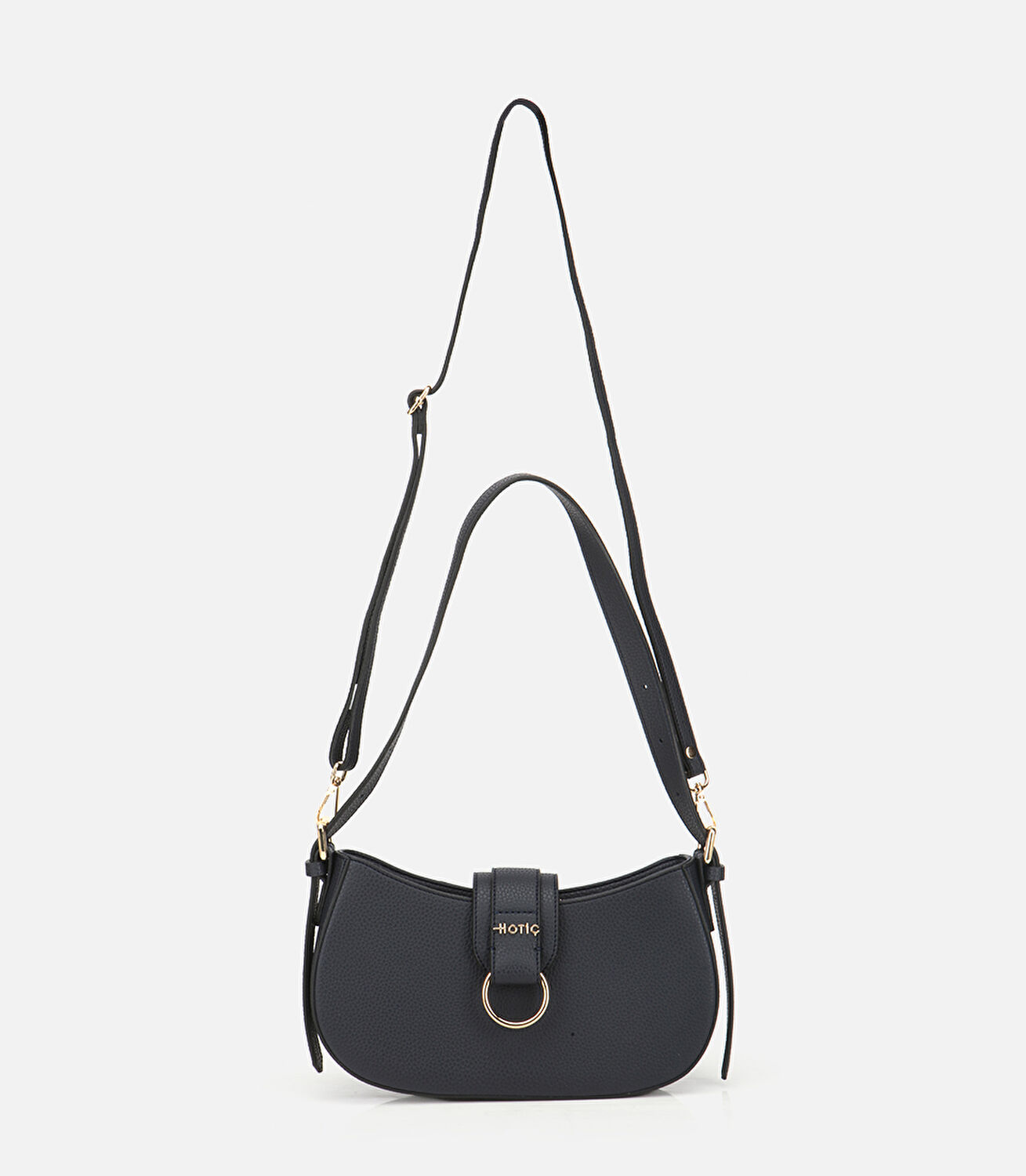 Kadın Lacivert Kilit Detaylı Omuz Çantası