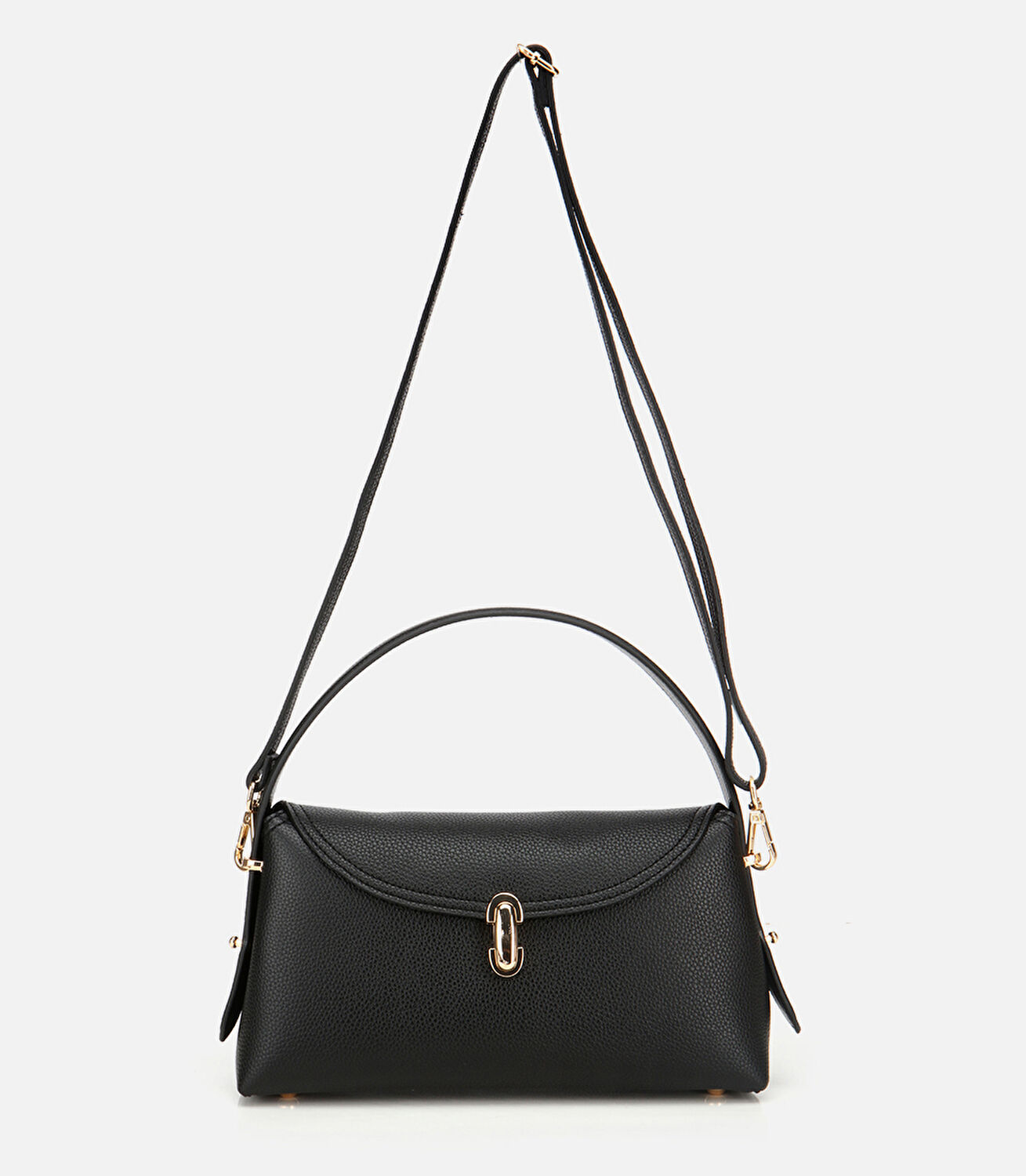 Kadın Siyah Kilit Detaylı Omuz Çantası