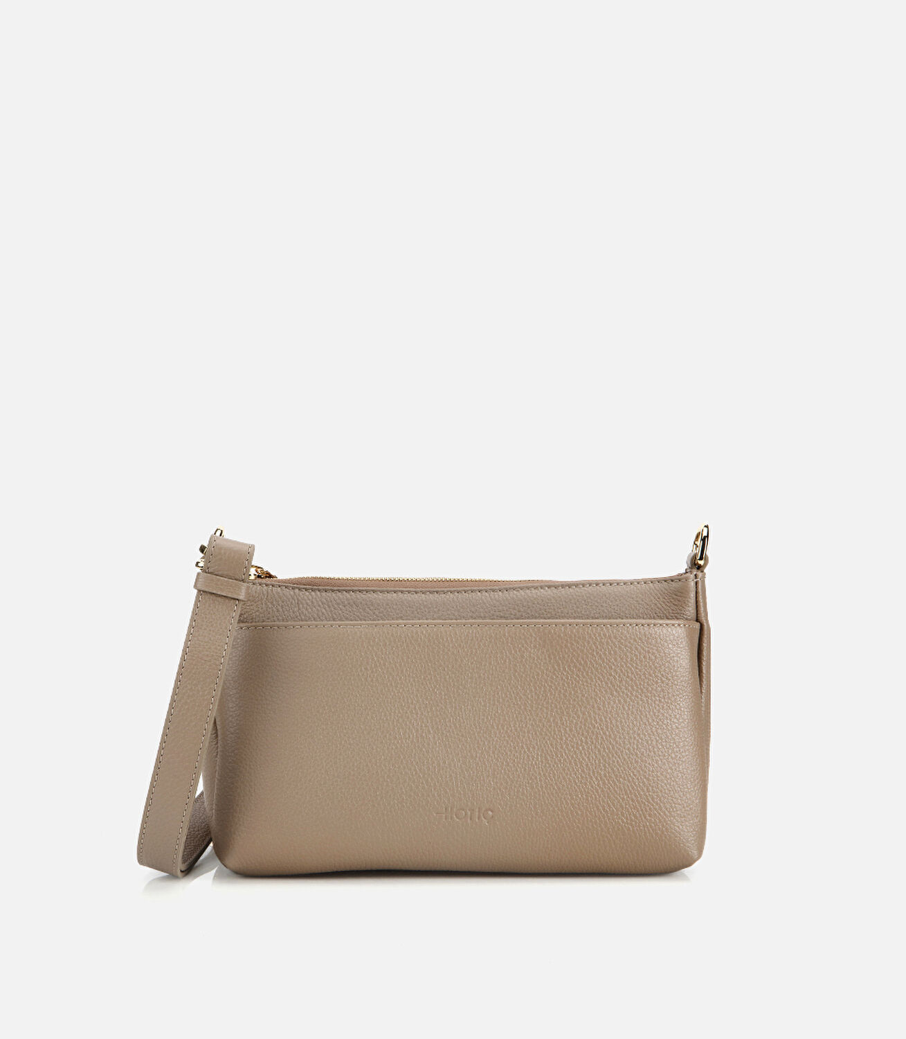 Kadın Deri Vizon Fermuarlı Omuz Çantası