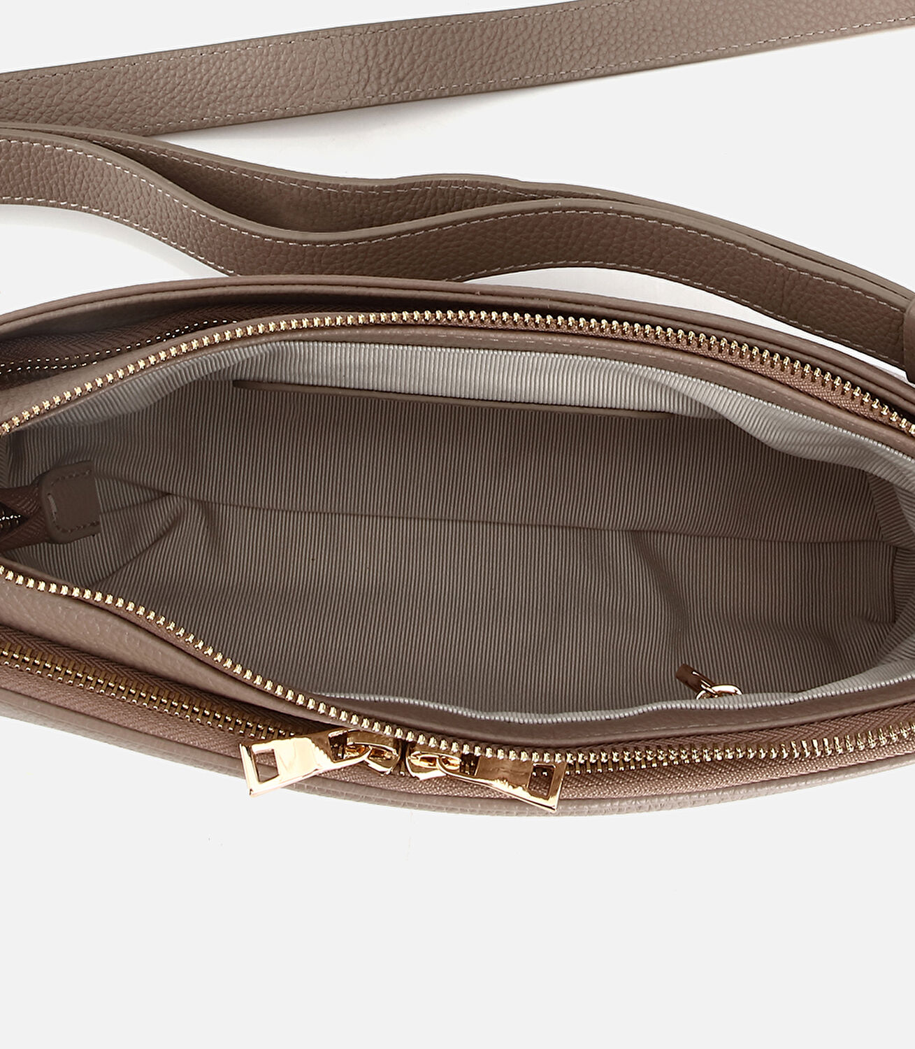 Kadın Deri Vizon Fermuarlı Omuz Çantası