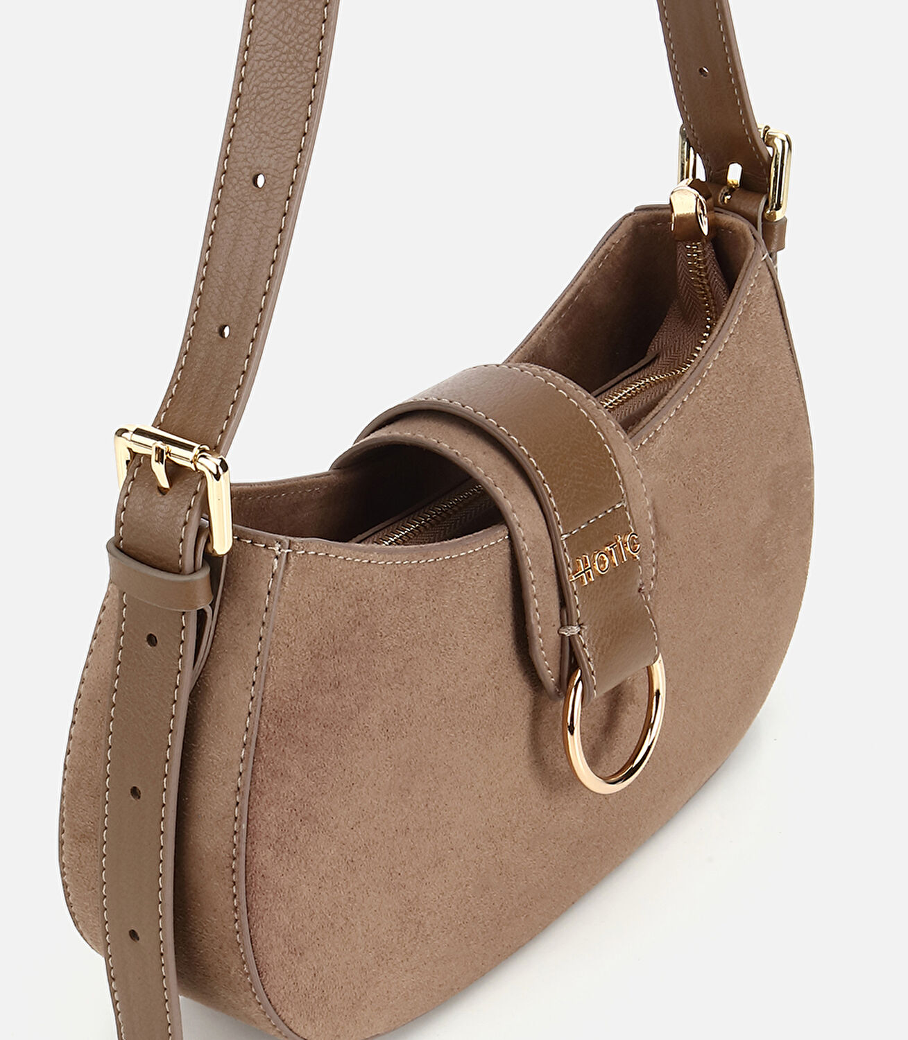 Kadın Vizon Kilit Detaylı Omuz Çantası