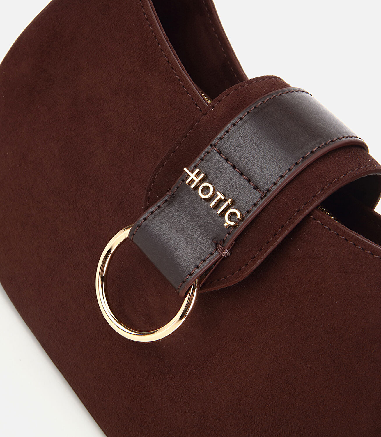 Kadın Kahverengi Kilit Detaylı Omuz Çantası