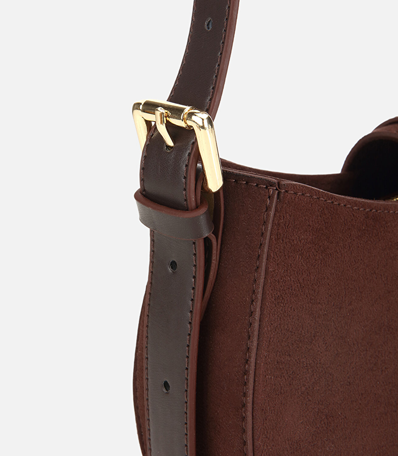 Kadın Kahverengi Kilit Detaylı Omuz Çantası