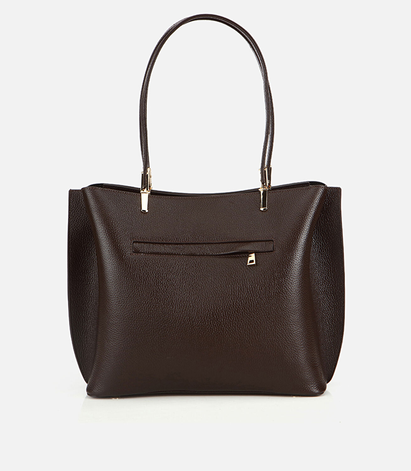 Kadın Deri Kahverengi Gold Detaylı Omuz Çantası