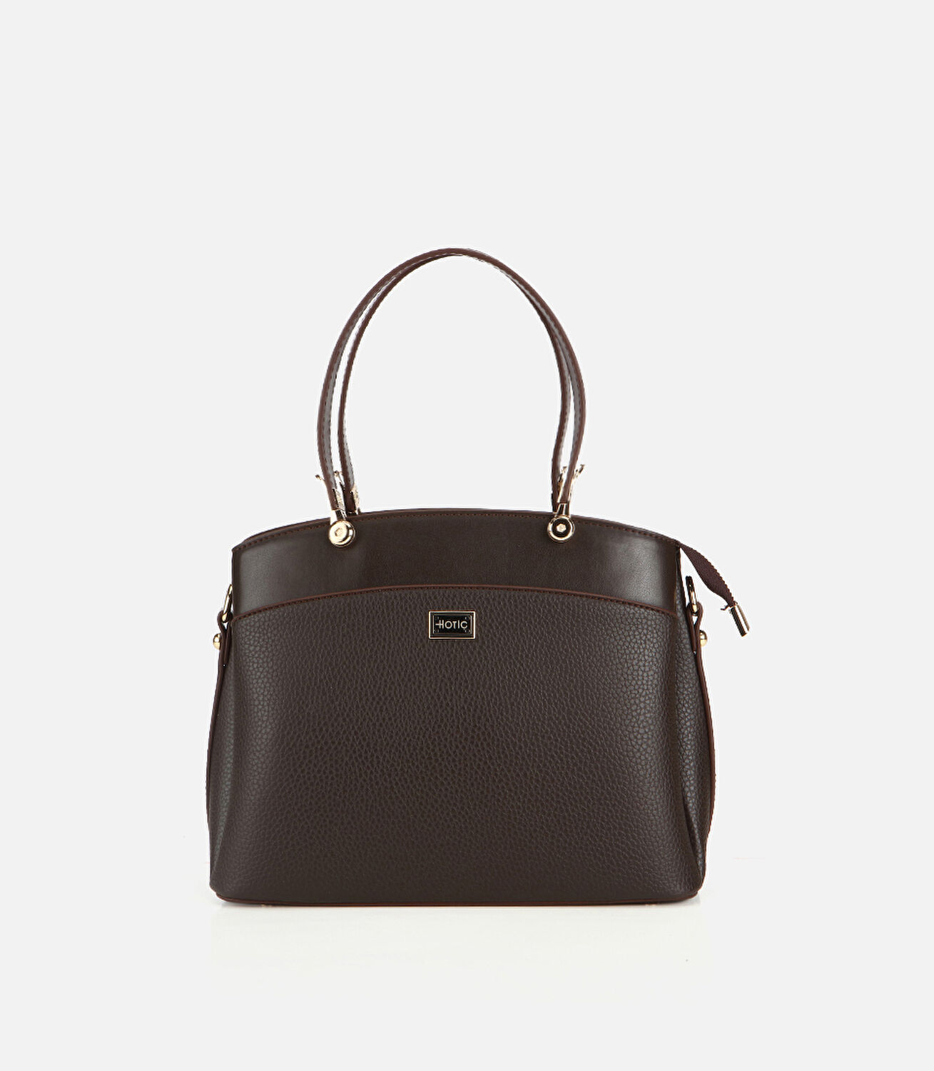 Kadın Deri Kahverengi Gold Detaylı Omuz Çantası