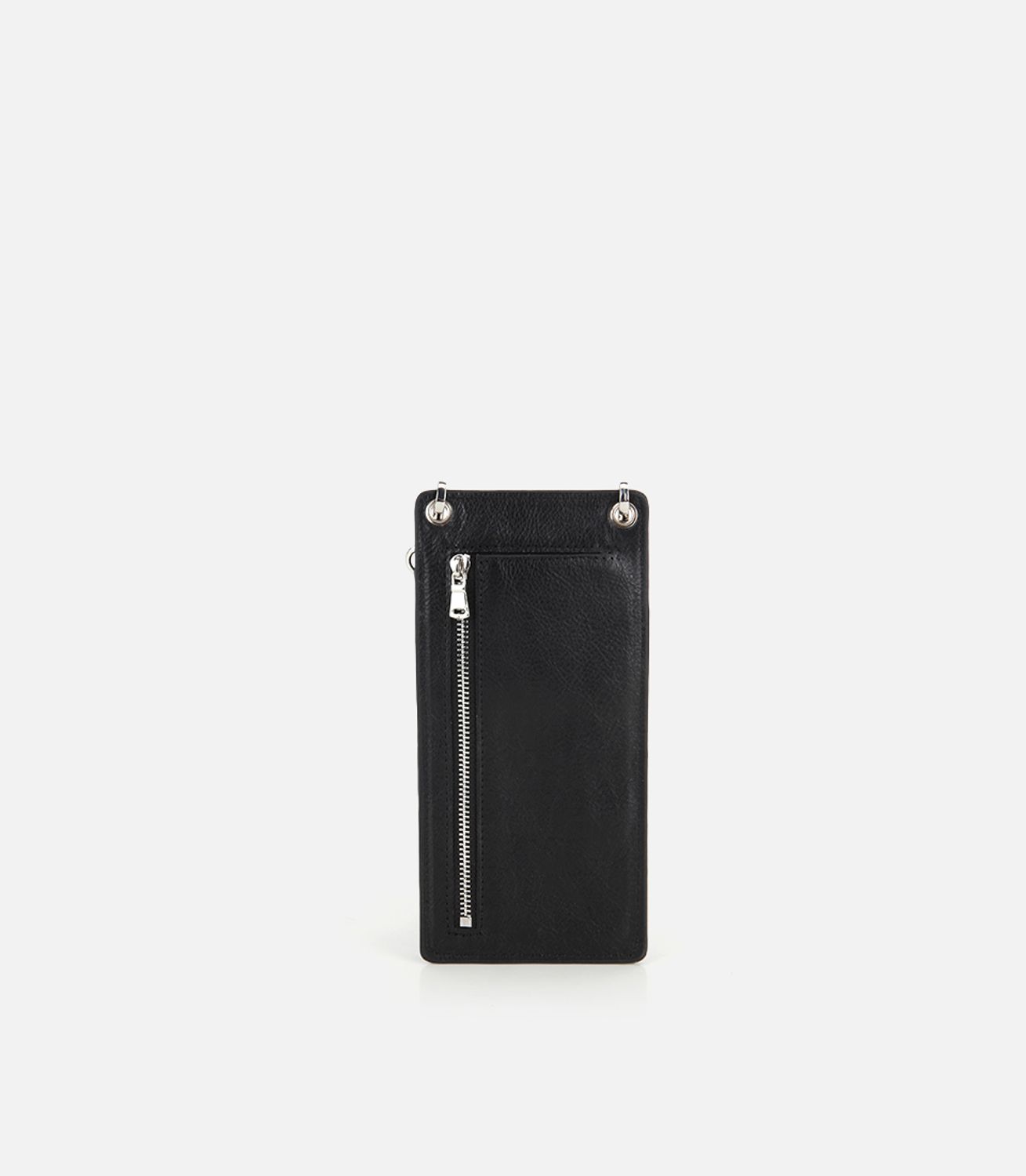 Unisex Deri Siyah Çapraz Telefon Çantası
