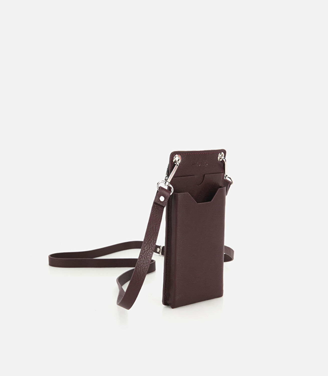 Unisex Deri Kahverengi Çapraz Telefon Çantası