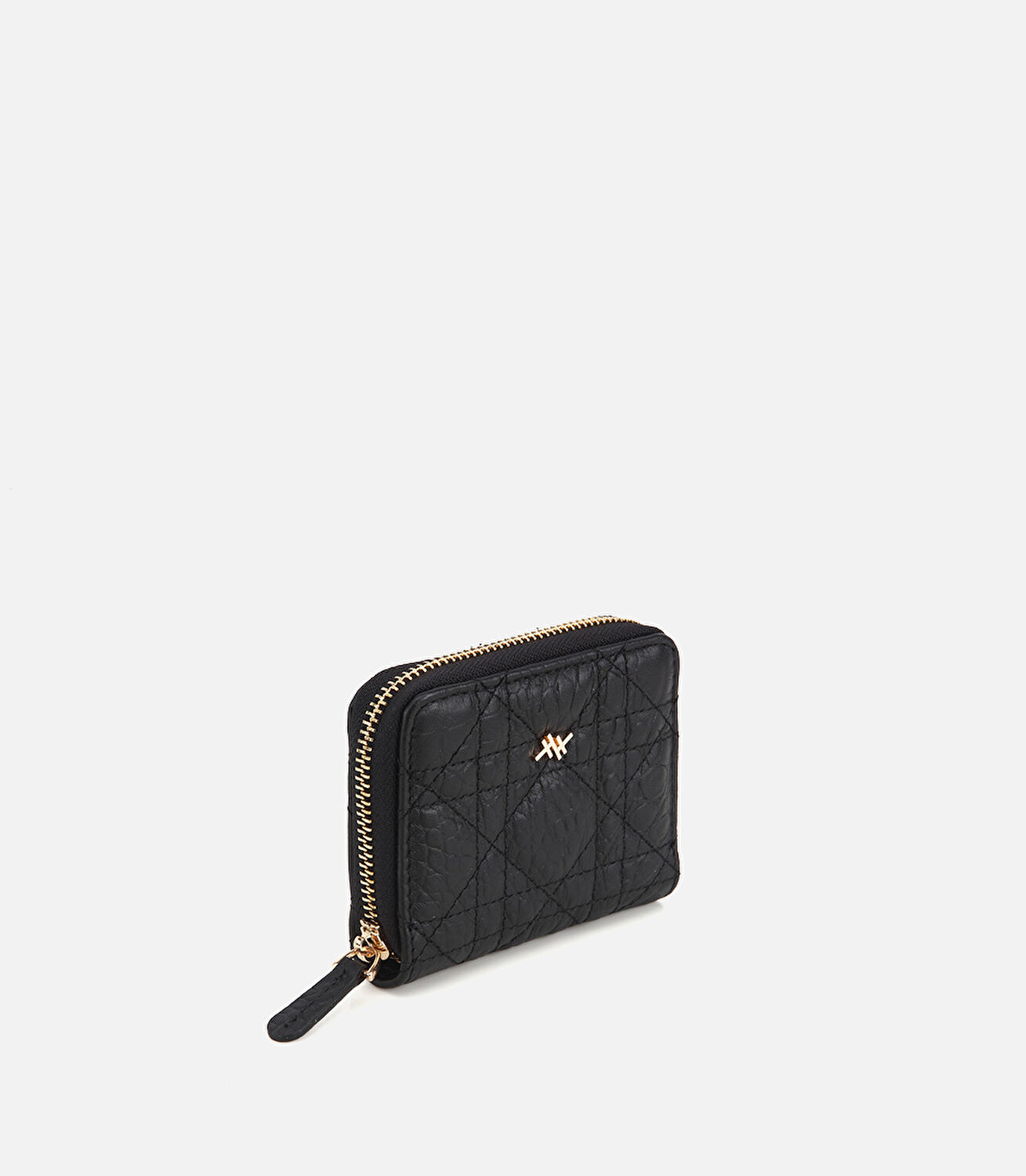 Kadın Deri Siyah Mini Kroko Cüzdan