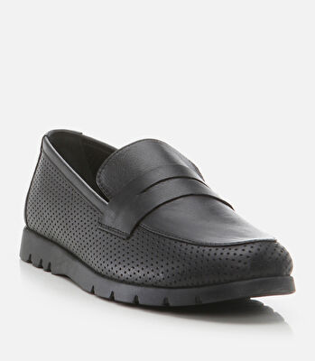 Kadın Deri Siyah Loafer