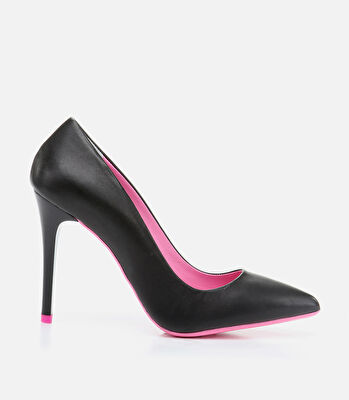 Kadın Deri Siyah Stiletto