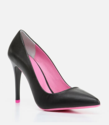 Kadın Deri Siyah Stiletto