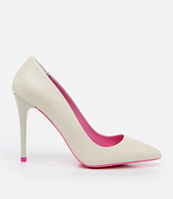 Kadın Deri Ekru Stiletto