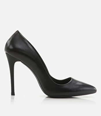 Kadın Deri Siyah Stiletto