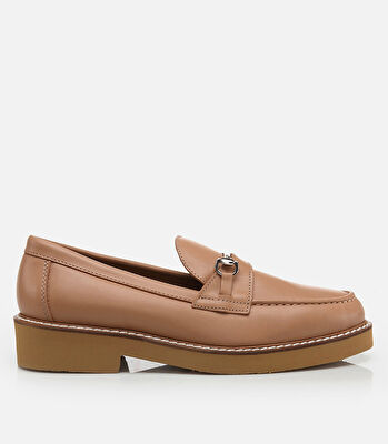 Kadın Deri Naturel Loafer