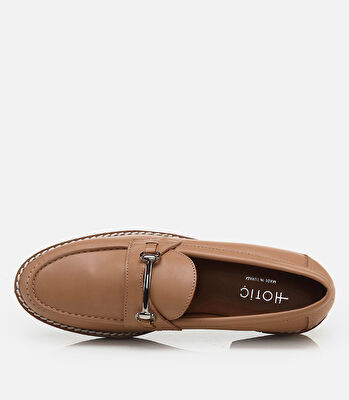 Kadın Deri Naturel Loafer