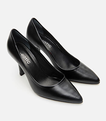 Kadın Deri Siyah Stiletto
