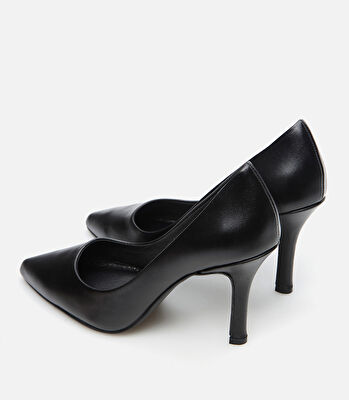 Kadın Deri Siyah Stiletto