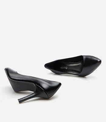 Kadın Deri Siyah Stiletto