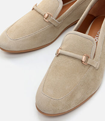Kadın Deri Pudra Loafer