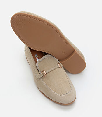 Kadın Deri Pudra Loafer