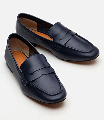 Kadın Deri Lacivert Loafer