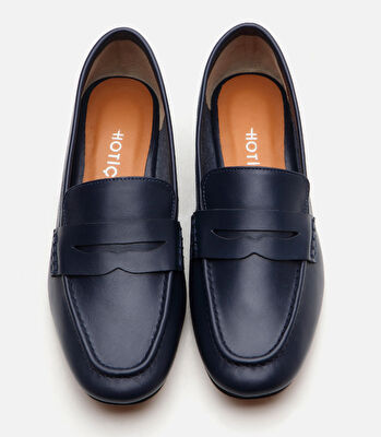 Kadın Deri Lacivert Loafer