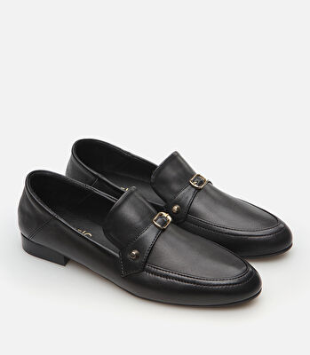 Kadın Deri Siyah Loafer