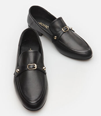 Kadın Deri Siyah Loafer