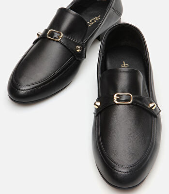 Kadın Deri Siyah Loafer
