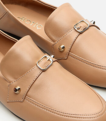 Kadın Deri Naturel Loafer