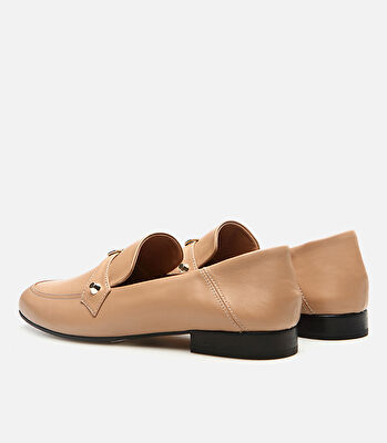 Kadın Deri Naturel Loafer