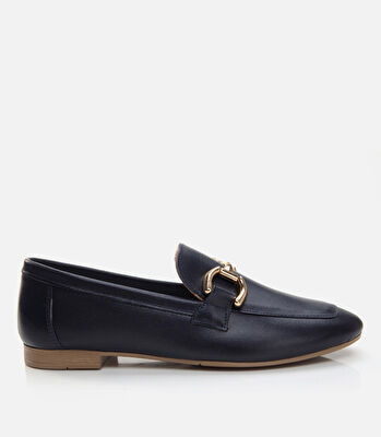 Kadın Deri Lacivert Loafer