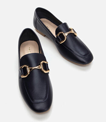 Kadın Deri Lacivert Loafer